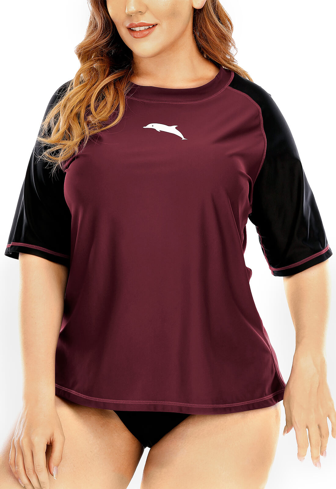 Halcurt Plus Size Short Sleeve Swim Shirt