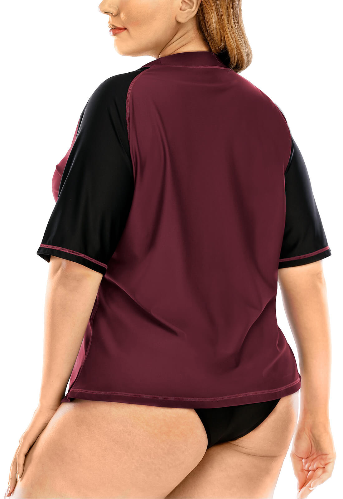 Halcurt Plus Size Short Sleeve Swim Shirt