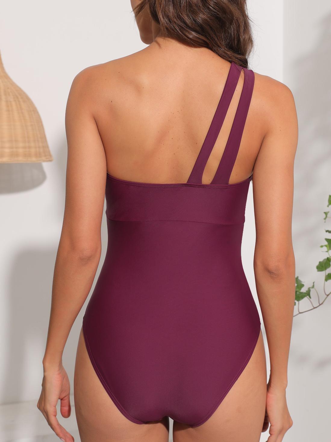 Halcurt One Shoulder One Piece Swimsuits