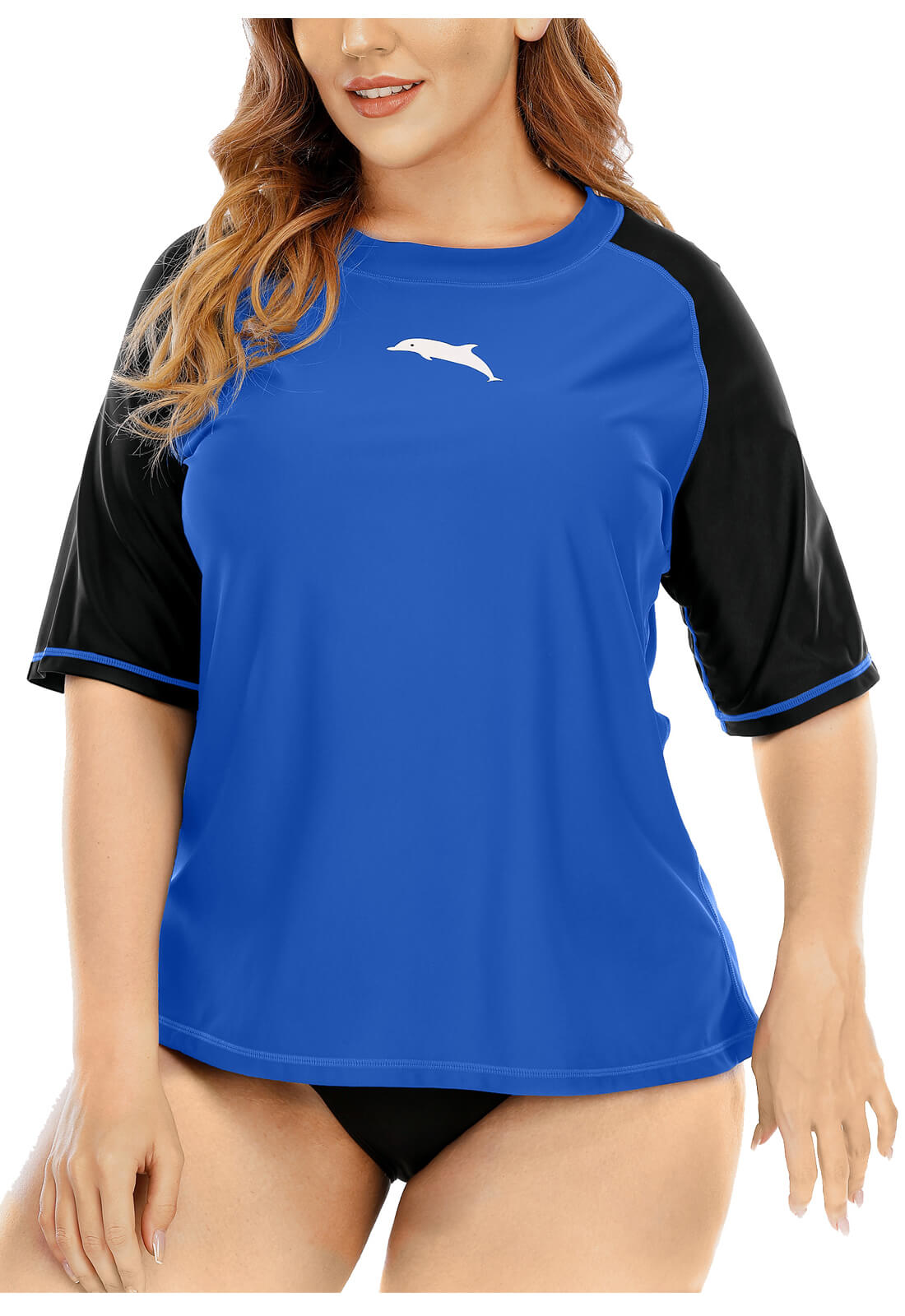 Halcurt Plus Size Short Sleeve Swim Shirt