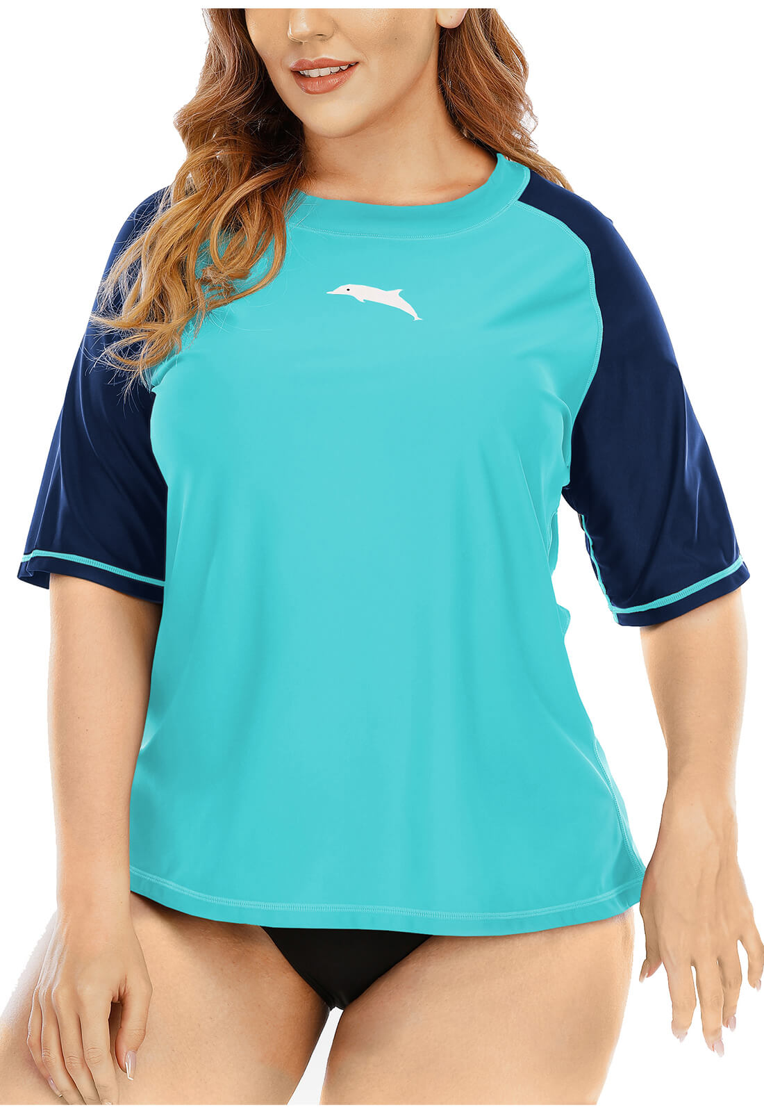 Halcurt Plus Size Short Sleeve Swim Shirt