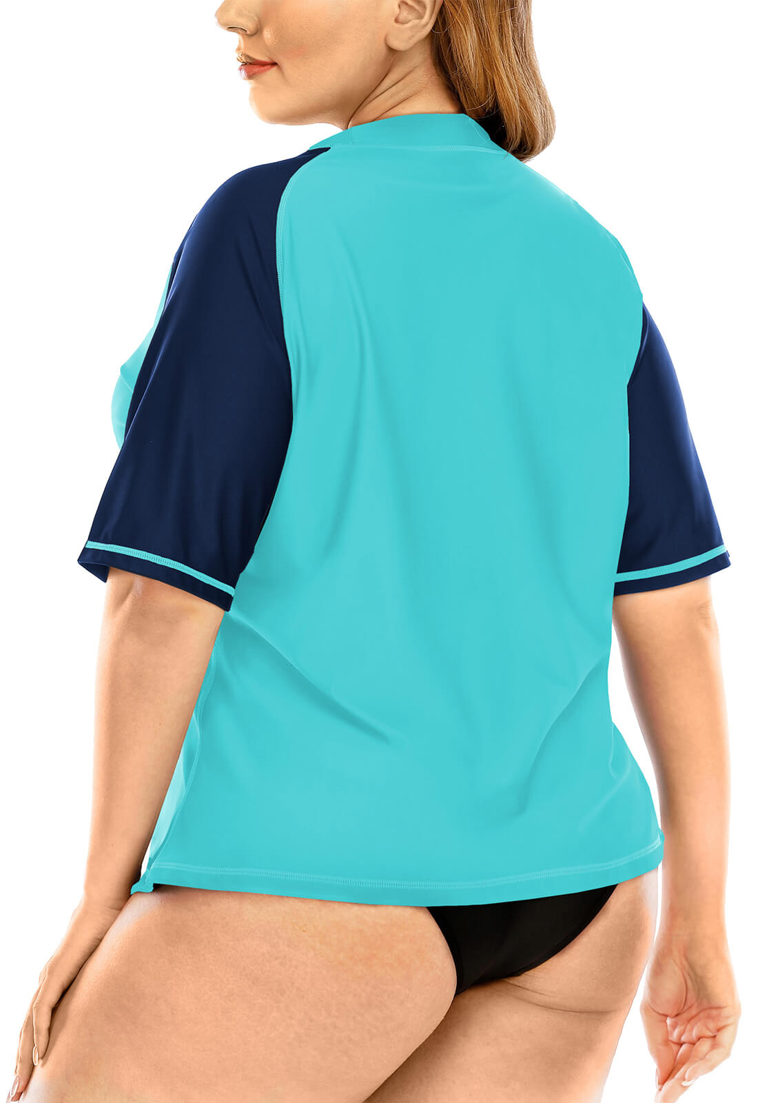 Halcurt Plus Size Short Sleeve Swim Shirt