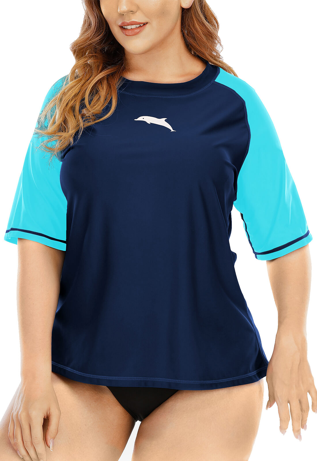 Halcurt Plus Size Short Sleeve Swim Shirt