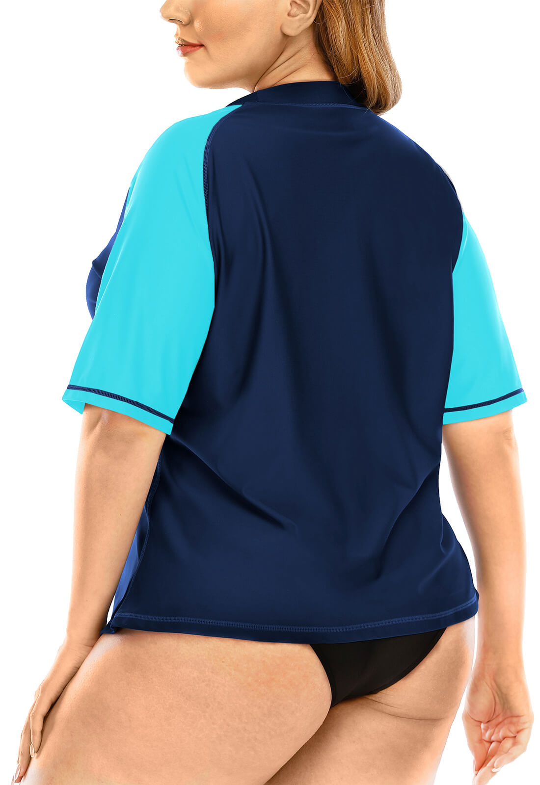 Halcurt Plus Size Short Sleeve Swim Shirt