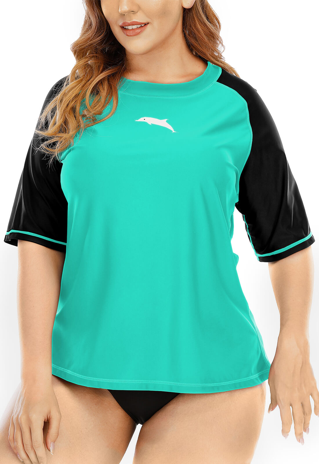 Halcurt Plus Size Short Sleeve Swim Shirt
