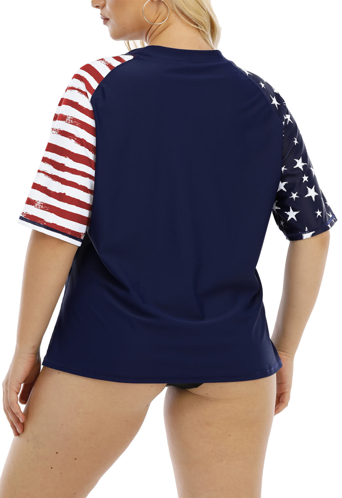 Halcurt Plus Size Short Sleeve Swim Shirt