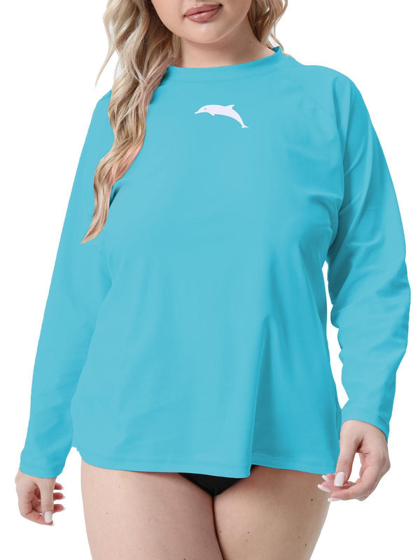 Halcurt Swimming Women's Plus Size Rash Guard