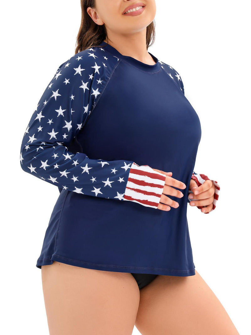 Halcurt Comfort Women's Plus Size Rash Guard