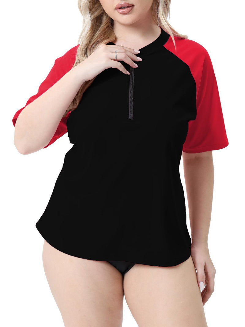 Halcurt Half Zip Women's Plus Size Rash Guard