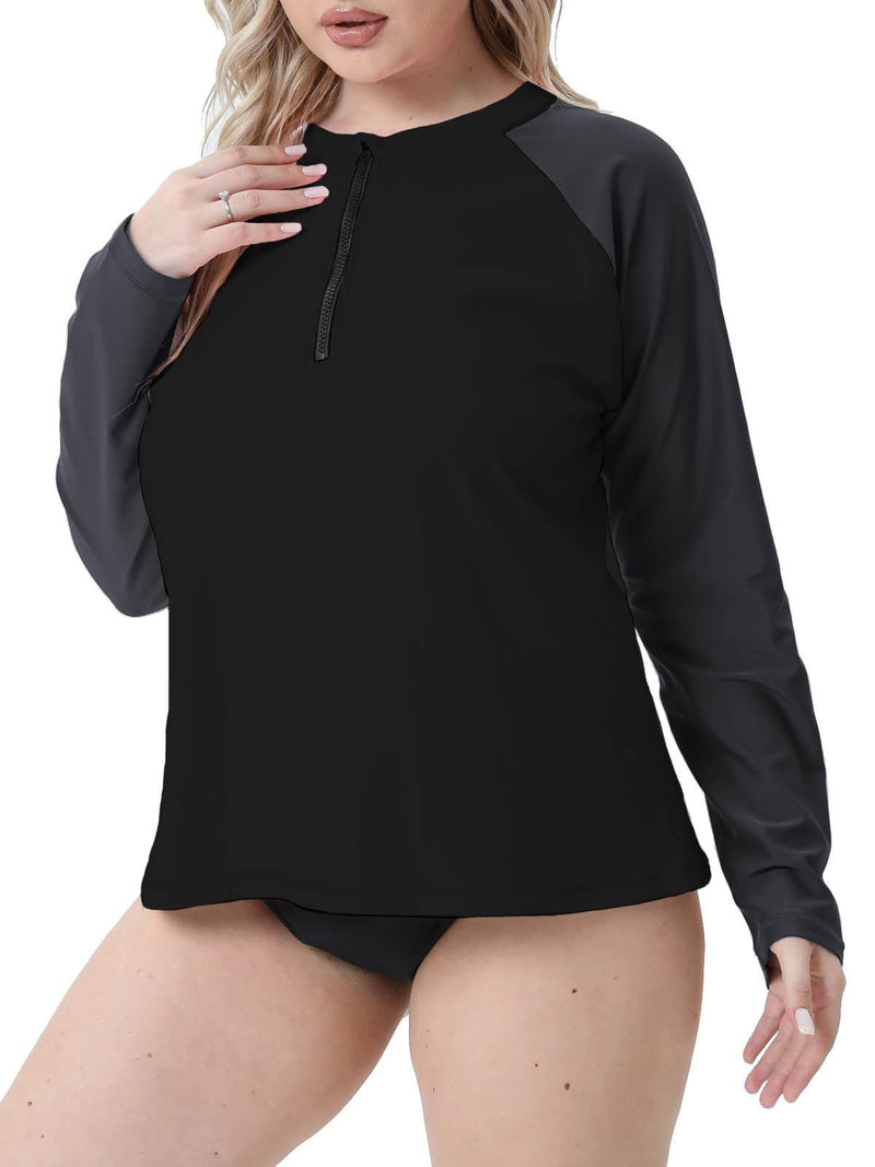 Halcurt Quick Dry Women's Plus Size Rash Guard