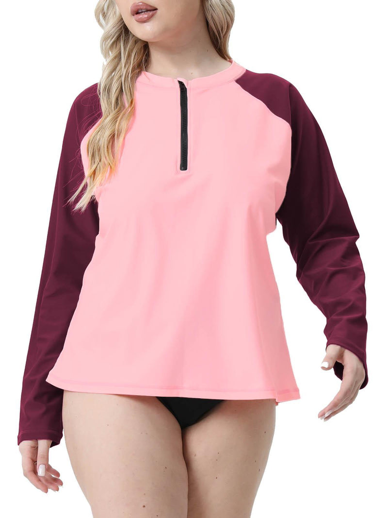 Halcurt Soft Women's Plus Size Rash Guard