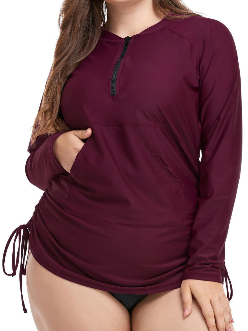 Halcurt Adjustable Women's Plus Size Rash Guard