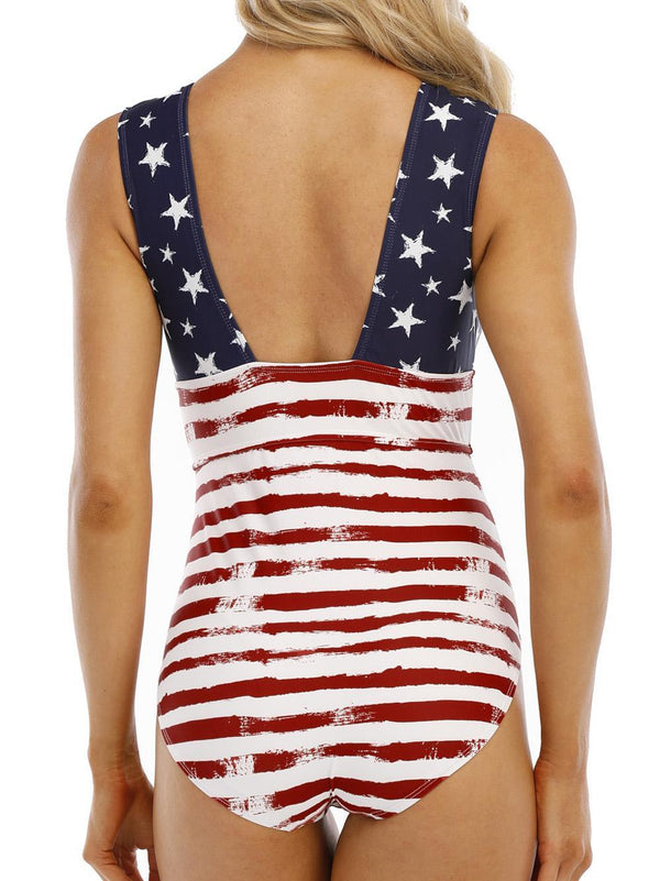 Halcurt National Flag Printed One Piece Swimsuits