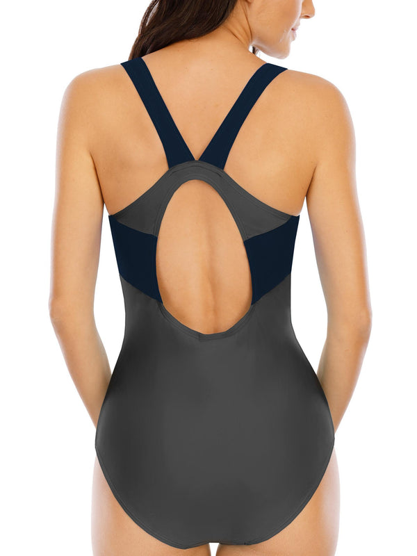 Halcurt Color Block One Piece Swimsuit