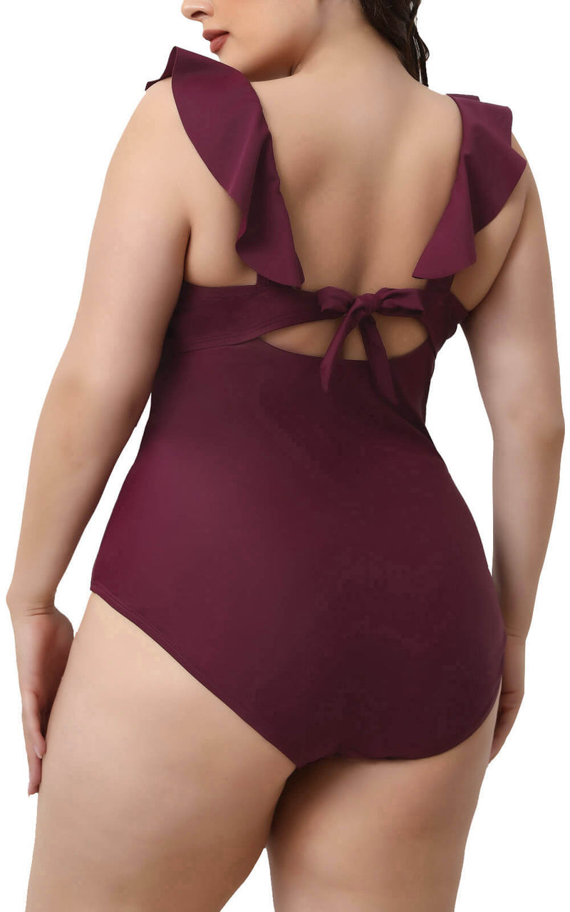 Halcurt Ruffled Plus Size One Piece Swimsuits