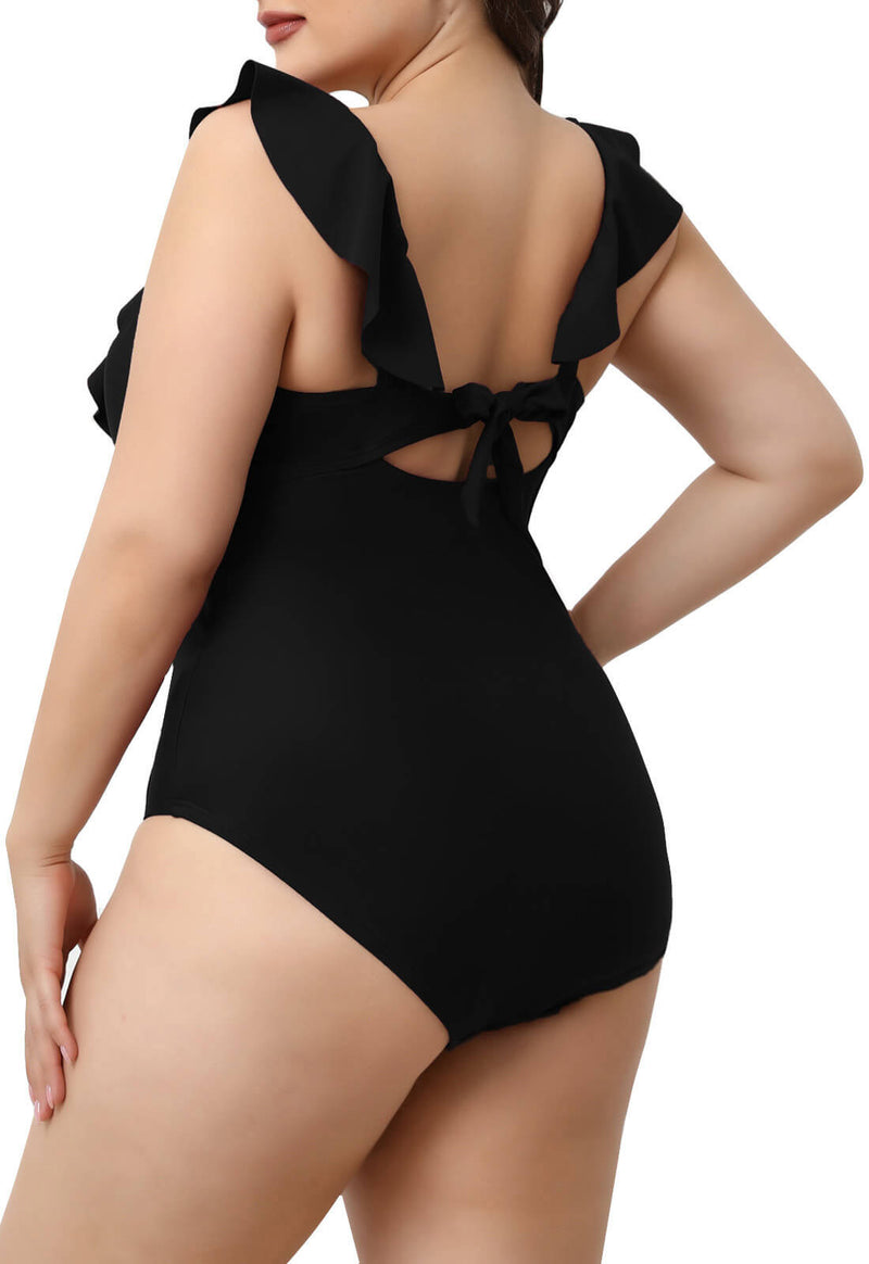 Halcurt Ruffled Plus Size One Piece Swimsuits