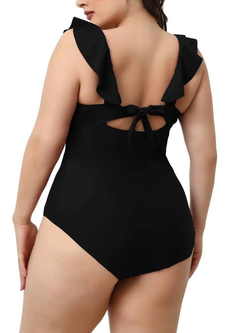 Halcurt Ruffled Plus Size One Piece Swimsuits