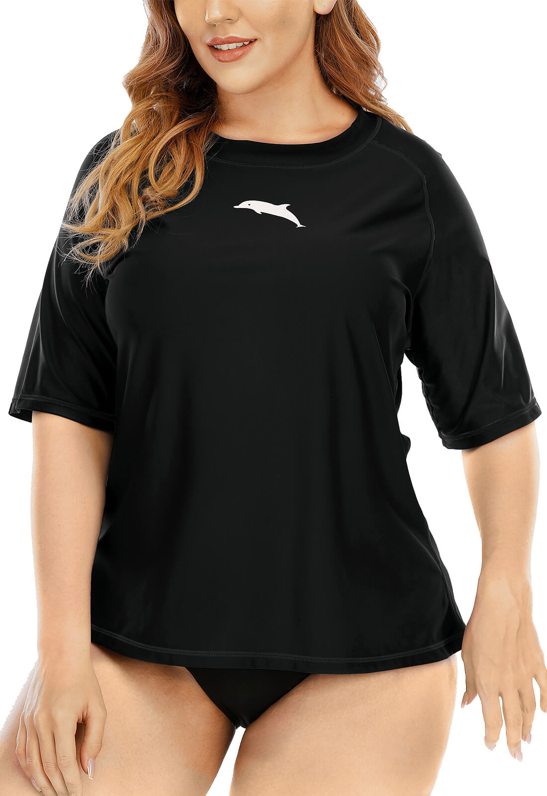 Halcurt Plus Size Short Sleeve Swim Shirt