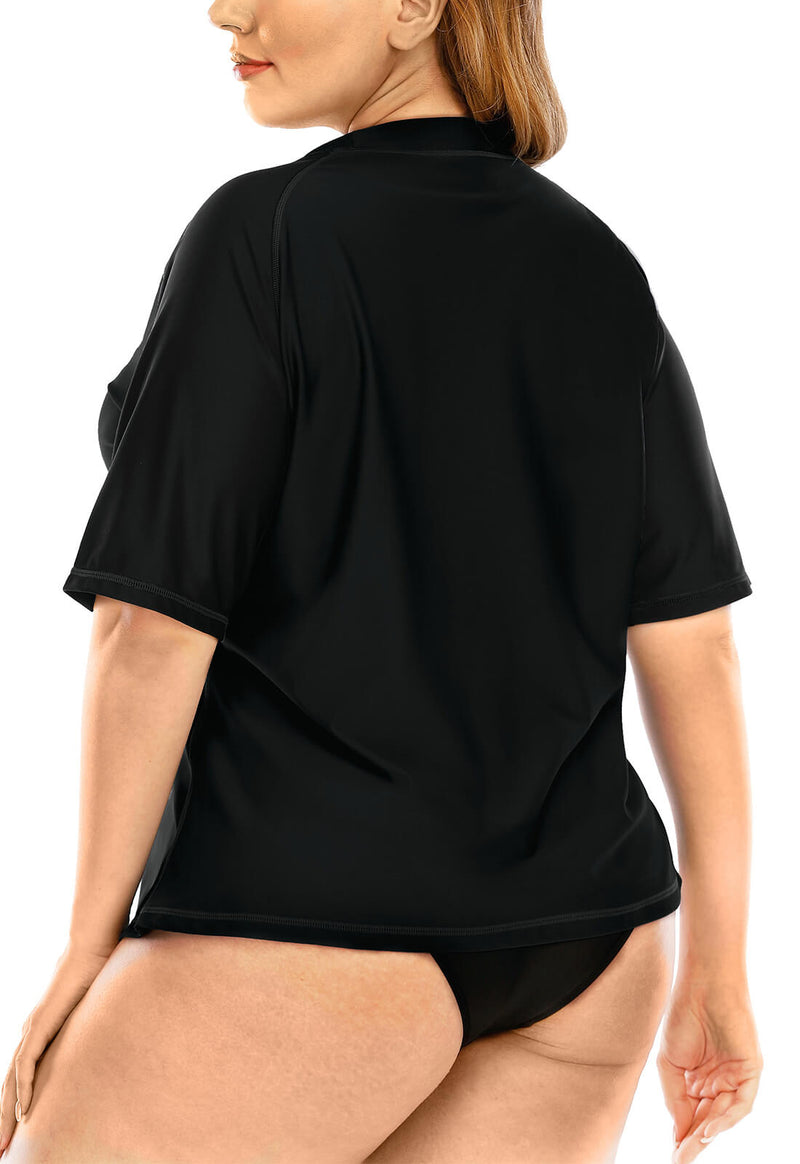 Halcurt Plus Size Short Sleeve Swim Shirt