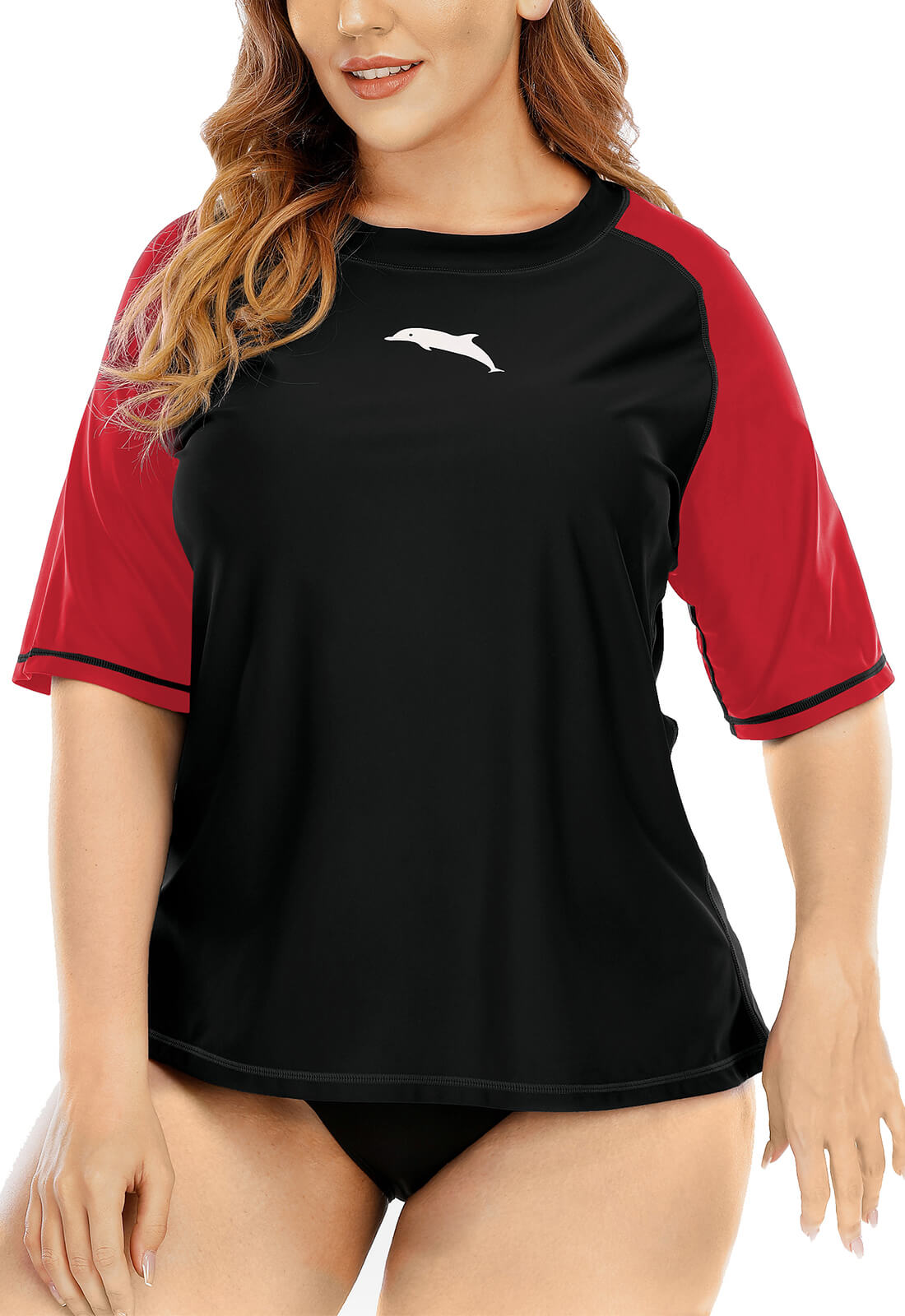 Halcurt Plus Size Short Sleeve Swim Shirt