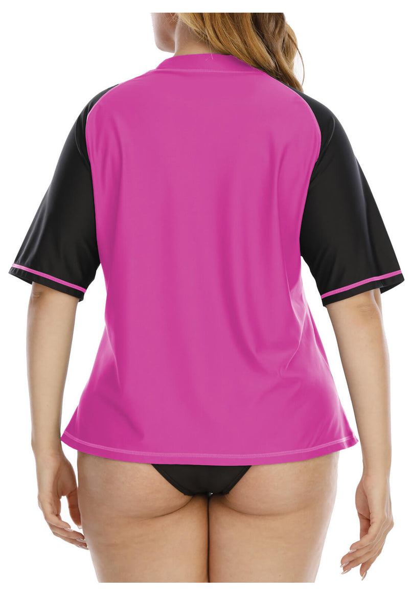 Halcurt Women's Plus Size Long Sleeve Rash Guard UPF50+ Loose Fit Swimsuit  Top, Ombre Purple Pink, X-Large Plus : : Clothing, Shoes &  Accessories
